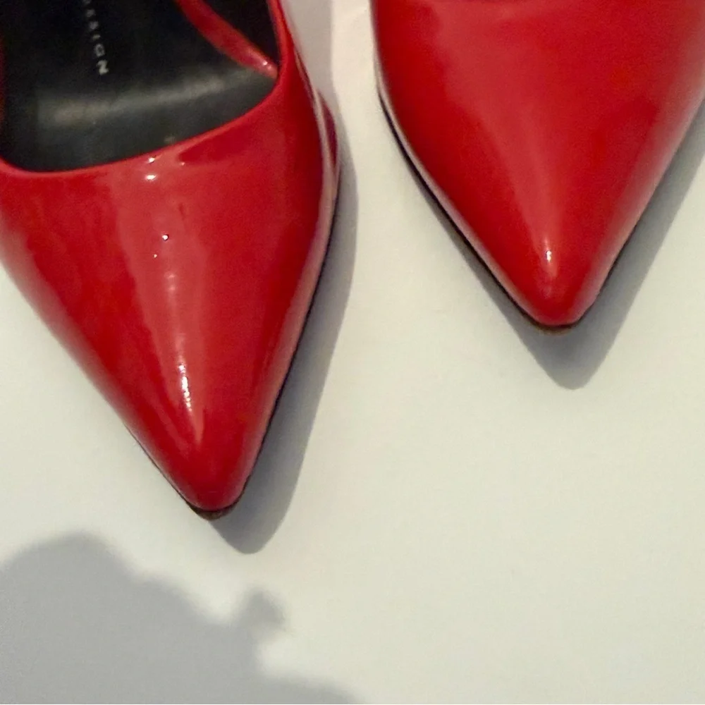 Giuseppe Zanotti Red Patent Leather Pointed-Toe Pumps Heels EU 37.5 US 7.5